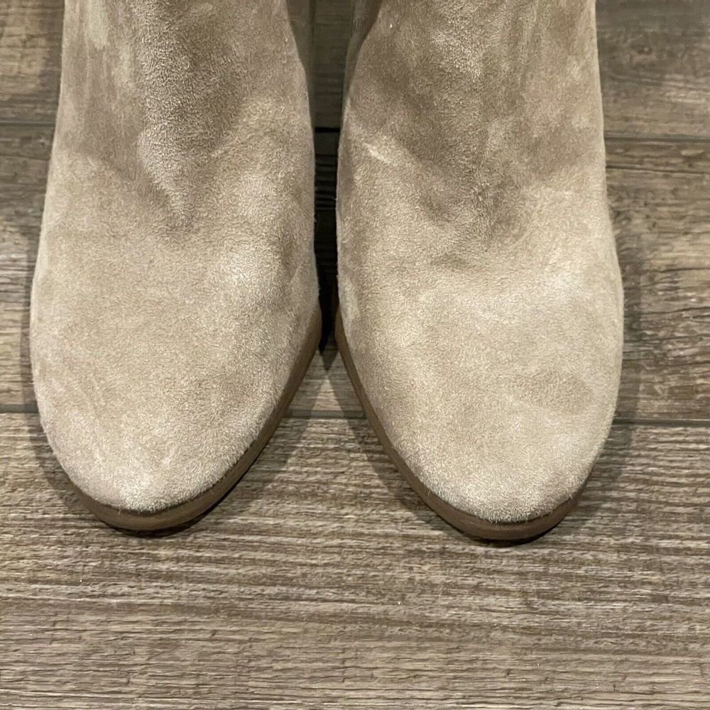 Vince Camuto Fileana French Taupe Suede Split Shaft Bootie Size 8.5 Womens EUC - Picture 8 of 15
